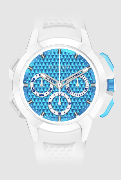 (image for) Jacob & Co epic x chrono 44mm tri compax WHITE CERAMIC, ELECTRIC BLUE DIAL EC440.95.AB.AA.A Replica watch